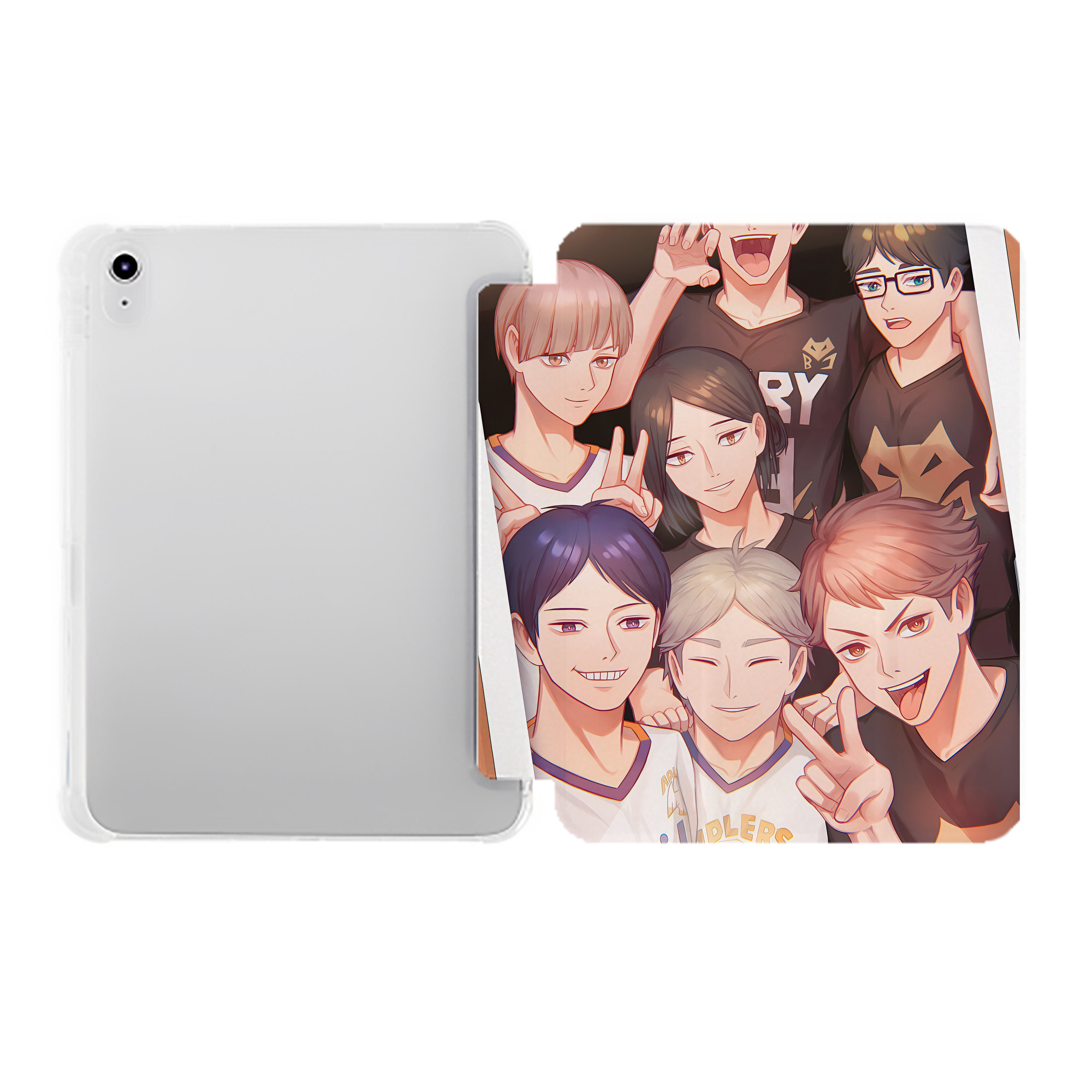 （画像用） ハイキュー!! Haikyu!! IPad ケース ペン収納付き 三つ折りスタンド PUレザー×シリコン 対応機種9.5/10.5/10.9インチ